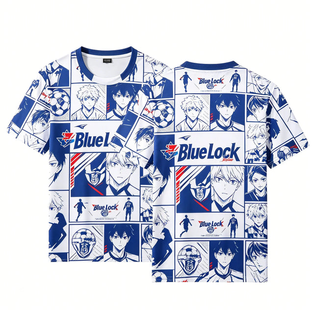 Blue Lock Anime Theme Football T-shirt V5 - BYTOODAY