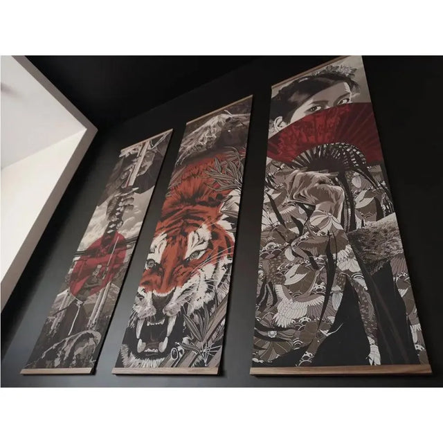 Tiger Pattern Traditional Japanese Mythology Wall Decor - Item - BYTOODAY