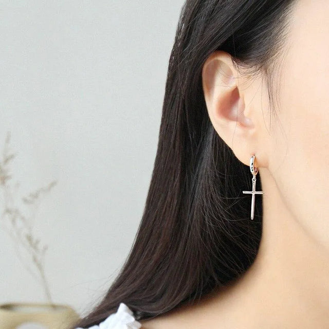 Sterling Silver Small Cross Earrings | Jewelry - Item - BYTOODAY