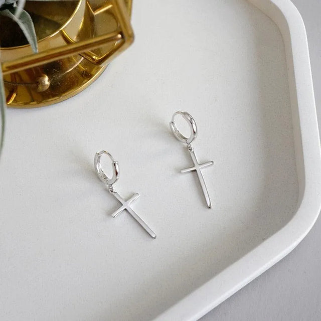 Sterling Silver Small Cross Earrings | Jewelry - Item - BYTOODAY