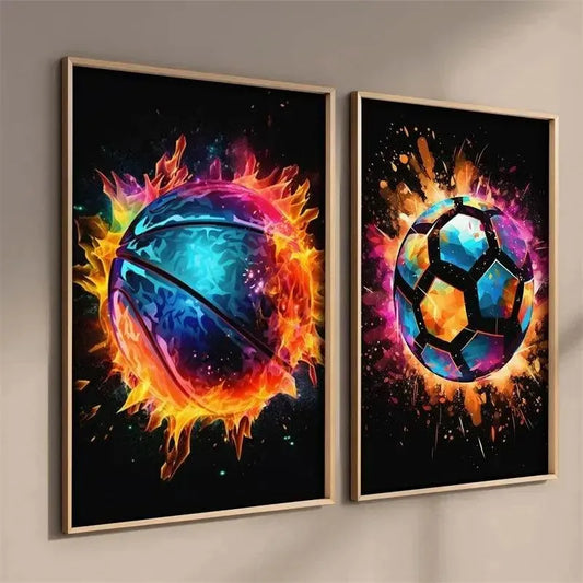 Basketball Ball Pattern Decorative Wall Poster - Item - BYTOODAY