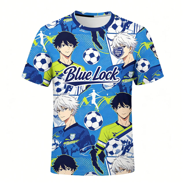 Blue Lock Anime Theme Football T-shirt V3 - BYTOODAY