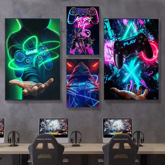 Blue Wall Decoration Poster Custom Ps4 Controller - Item - BYTOODAY