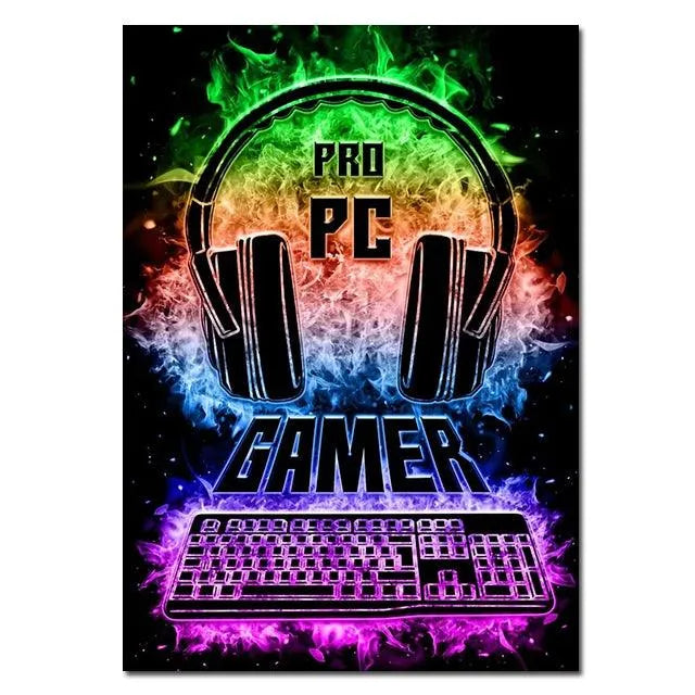 Colorful Neon Style Wall Decoration Poster for Gamer - Item - BYTOODAY