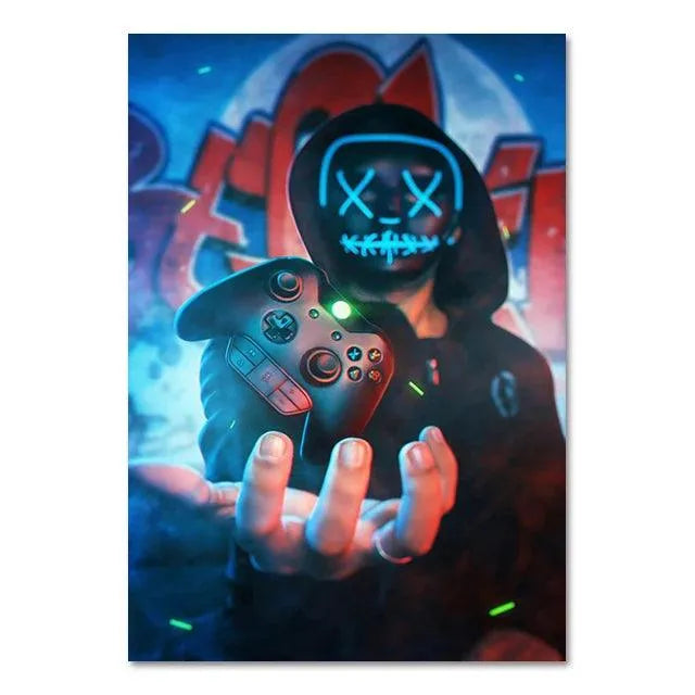 Colorful Neon Style Wall Decoration Poster for Gamer - Item - BYTOODAY