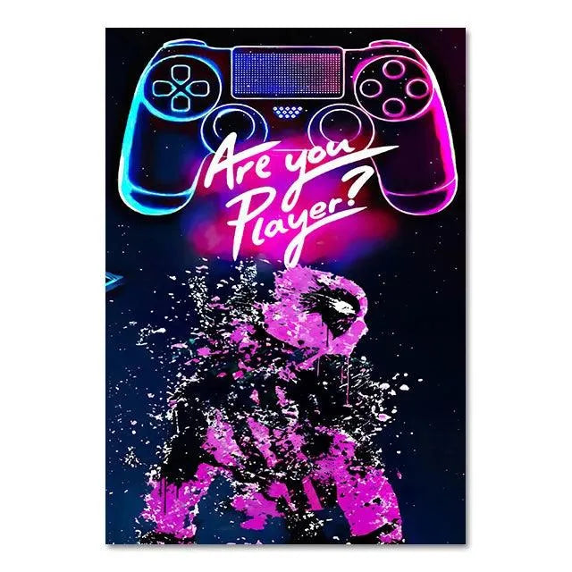 Colorful Neon Style Wall Decoration Poster for Gamer - Item - BYTOODAY