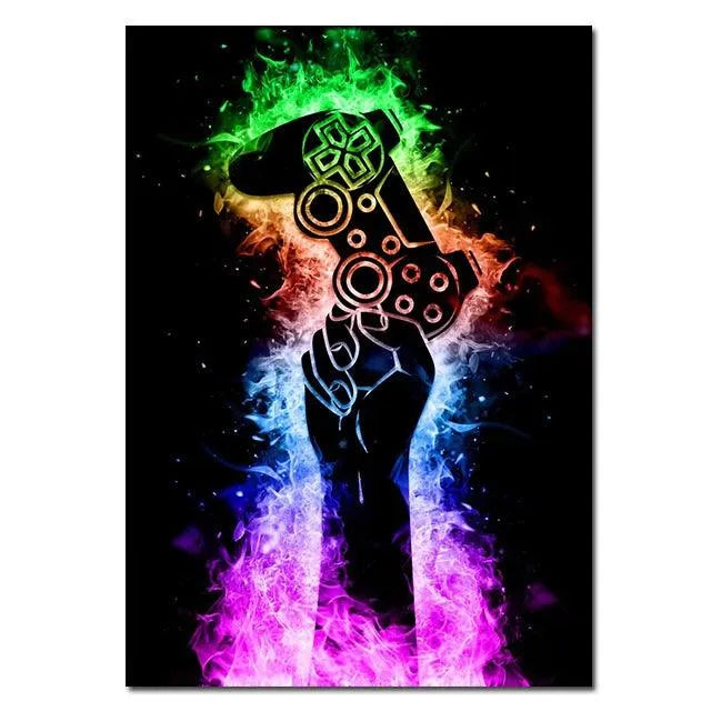 Colorful Neon Style Wall Decoration Poster for Gamer - Item - BYTOODAY