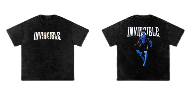 Invincible Hero Custom Black T-shirt - BYTOODAY