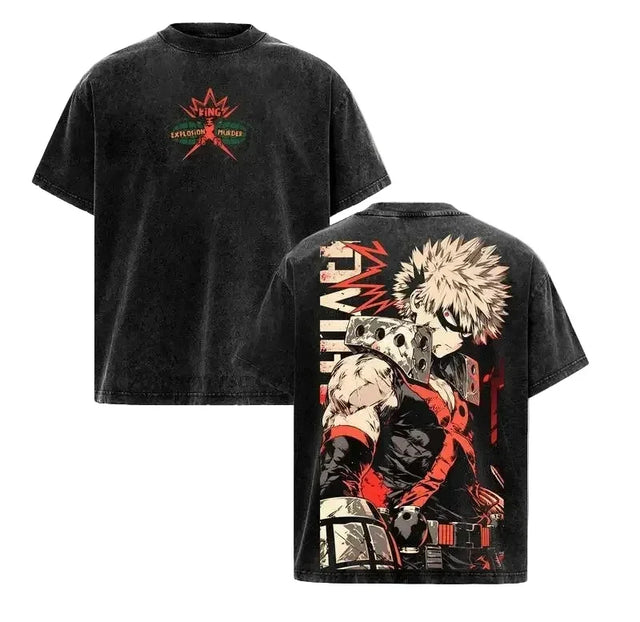 MHA - Katsuki Bakugo "KING" Custom Black T-shirt - BYTOODAY